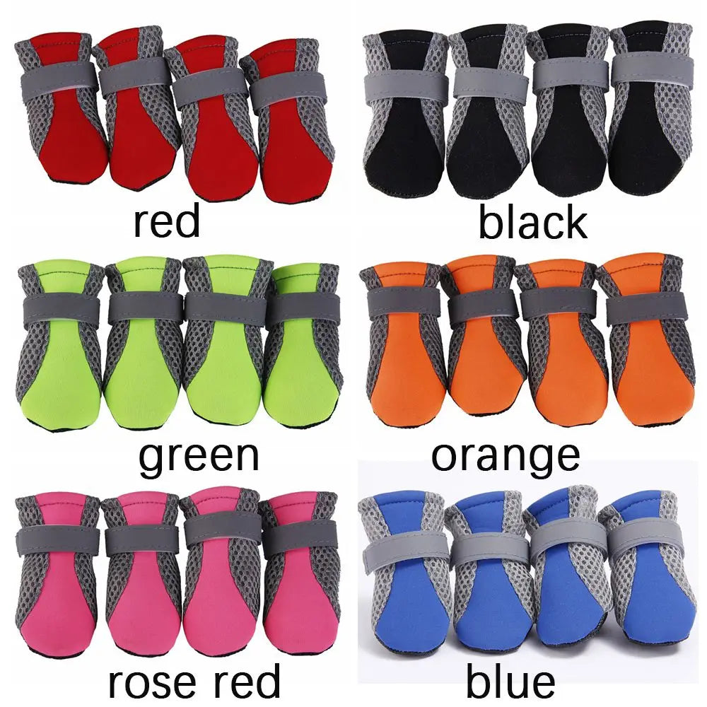 Safe Anti-slip with Reflective Stripe Hot Pavement Mesh for Poodle Yorkshire Pet Supplies Dog Shoes Pet Rain Boots Dog Boots