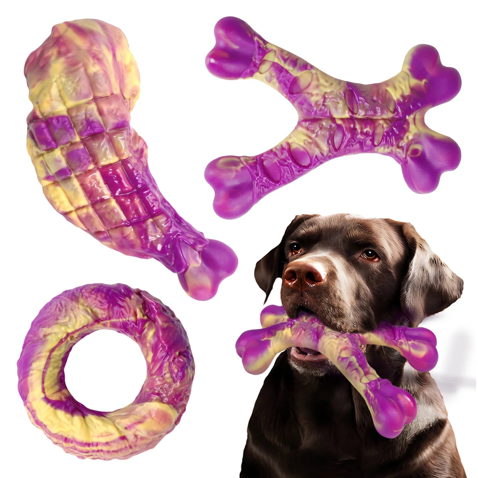 Long Lasting Beef Flavour Nylon Chew Toys Dog Molar Teeth Clean Stick Proof-Self-Entertaining Durable Interactive Boredom Relief