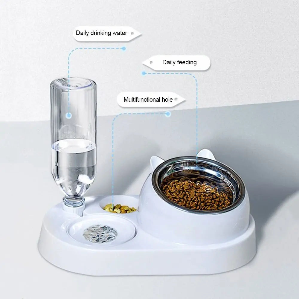 Food Container with Waterer Pet Waterer Feeder 2-in-1