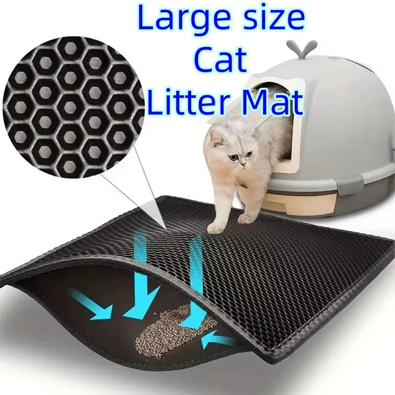 Pet Cat Litter Mat Waterproof Clean Pad for Cat Litter Box Durable and Easy to Clean Double Layer Cat Litter Trapping