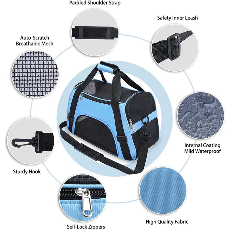 Cat Bags Portable Puppy Dog Carrier Bag Cats Handbag Mesh Breathable Foldable Travel Pet Bag Pet Carrying Supplies