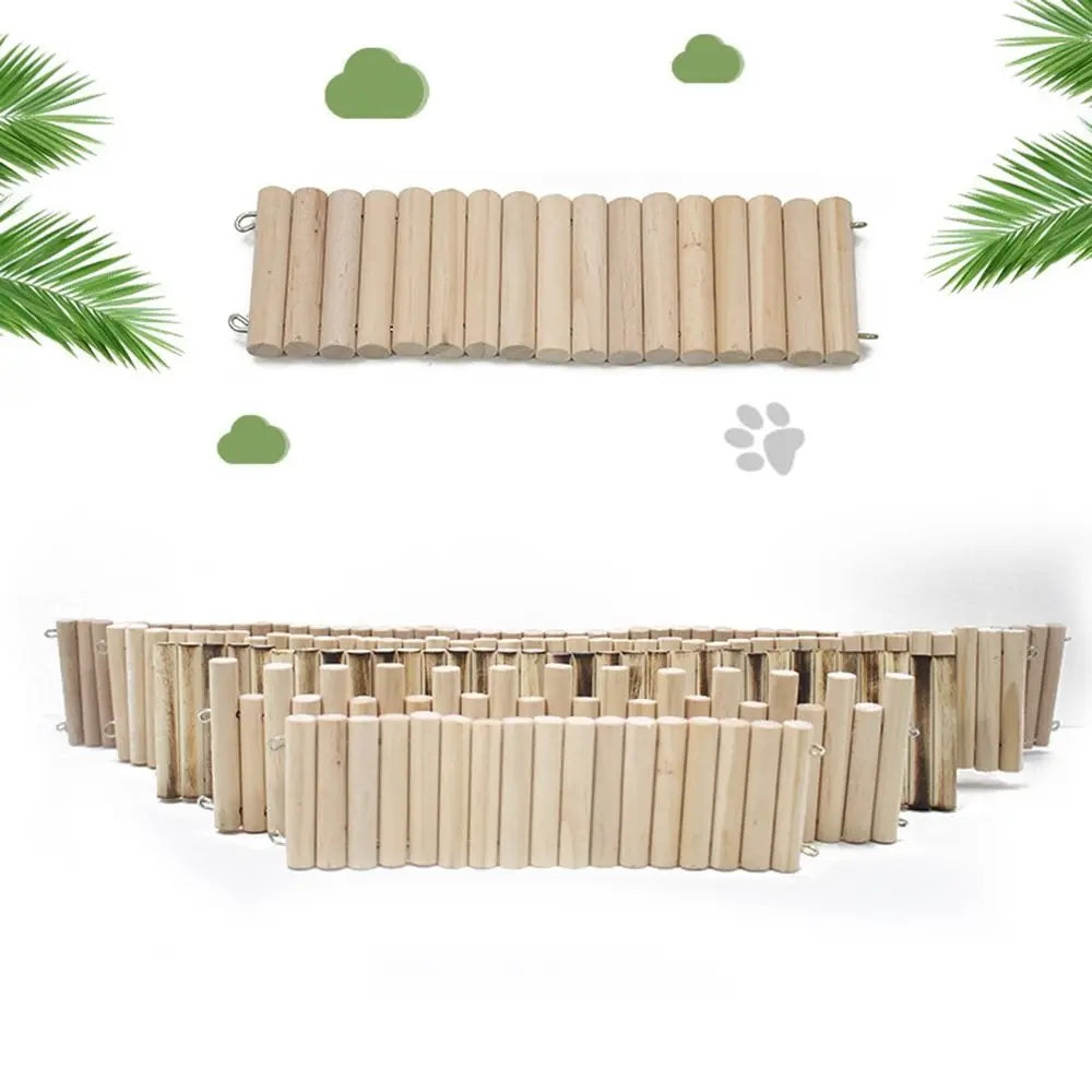 Bendable Hamster Climbing Ladder Wooden Multifunctional Hamster Habitat Toy Cage Decoration Easy To Install