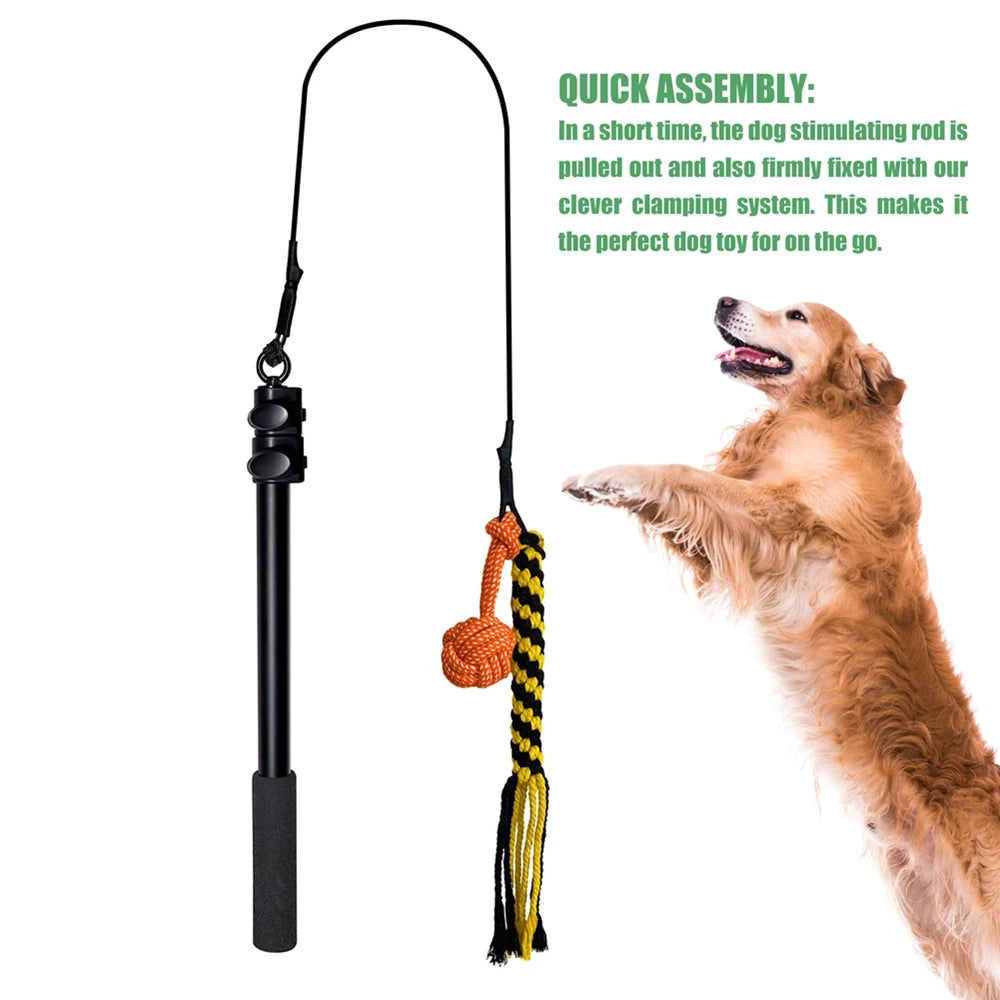 Dog Teeth Grinding Toy Bite-resistant Durable with  Plush Refill Dog Toy Retractable Pole Dog Chew Toy Interactive Pet Toys