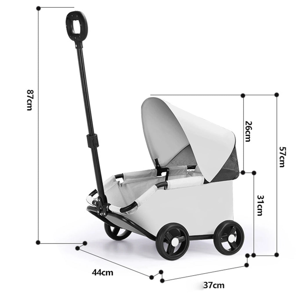 Pet Stroller Portable Dog Pram 4 Wheels Pet Travel Carrier Stroller with Sun Cover Breathable for Small Medium Pet Cats Dogs