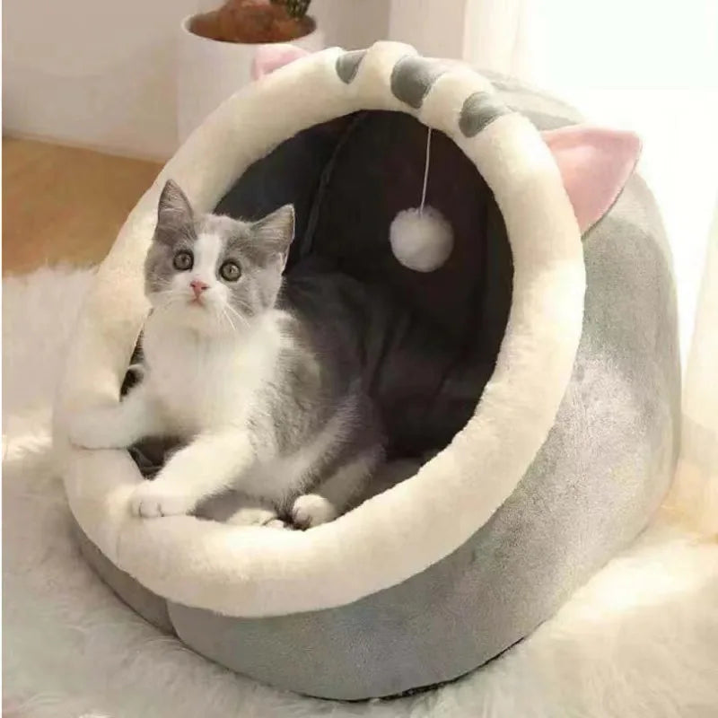 Warm Cat Nest House Cave Cat Bed Kennel Cats Four Seasons Universal Semi-Closed Cute and Comfortable Cat Nest Kittens Cave