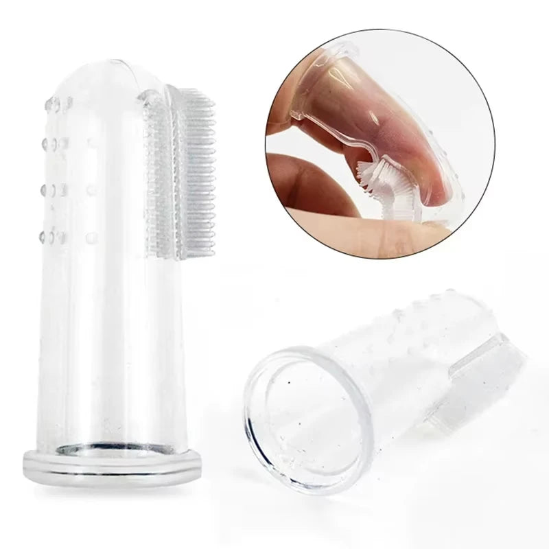 Pet silicone finger cots Teeth Cleaning Bad Breath Care Cat and dog brush finger cots Cleaning Silicagel Pet Supplies