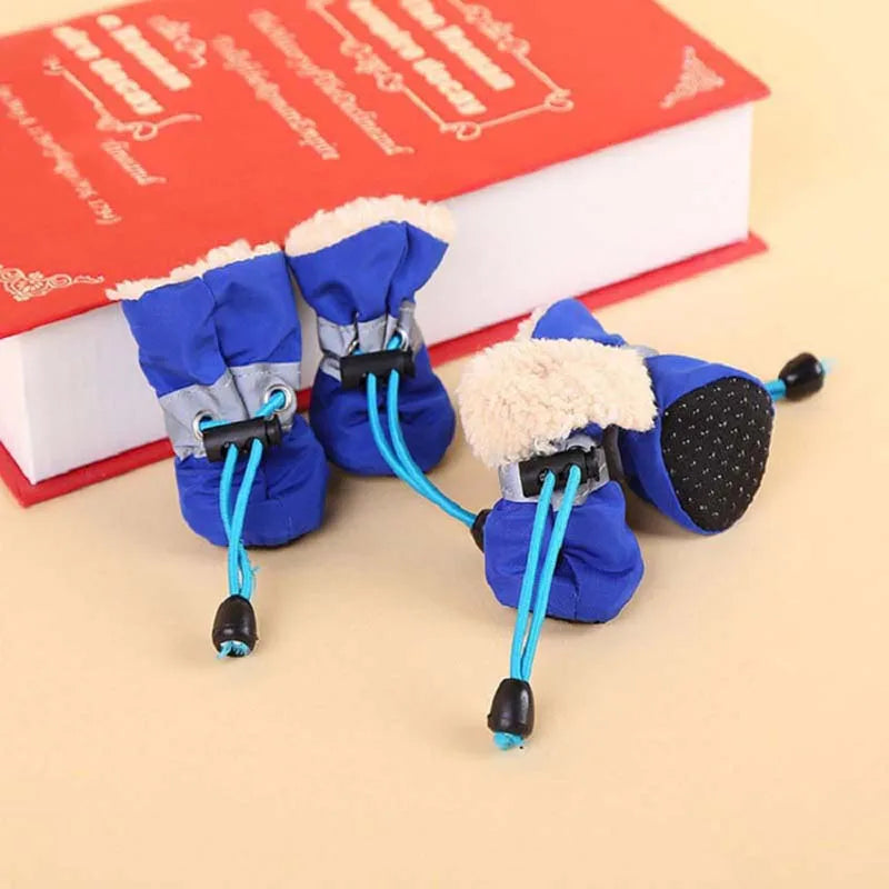 4 Pcs Waterproof Winter Pet Dog Shoes Anti-slip Rain Snow Boots Footwear Thick Warm For Small Cats Puppy Dogs Socks Booties New