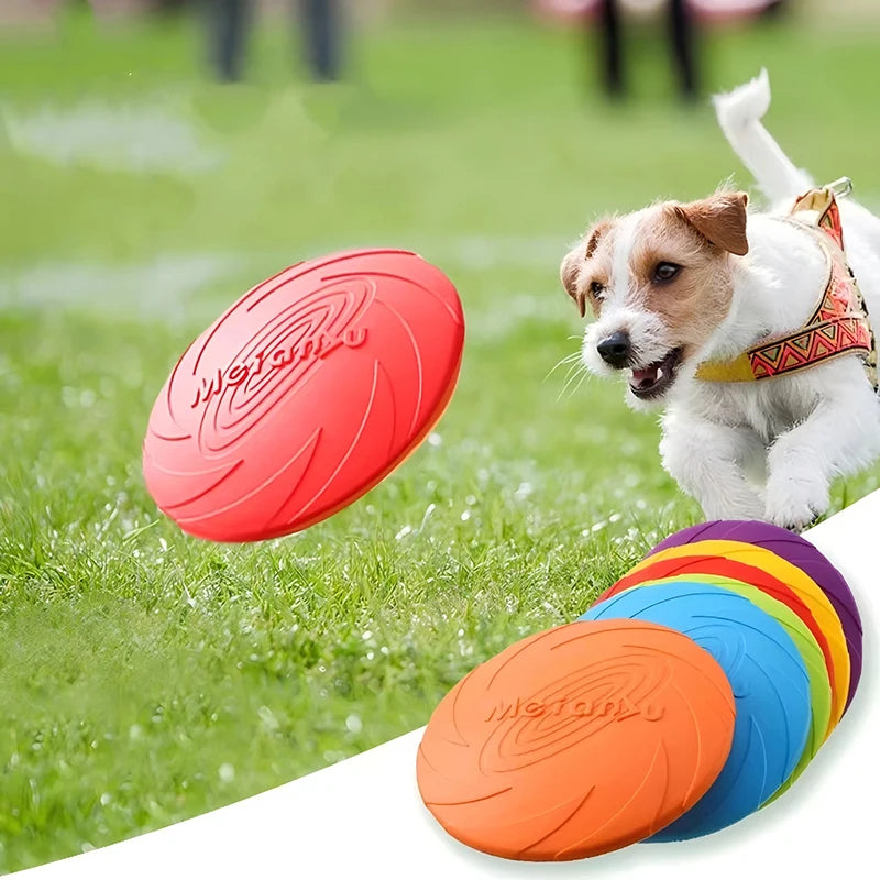 Dog Toys Silicone Flying Disc Fashion Multicolor Resistant Chew Toys Puppy Outdoor Game Trainning Interactive Supplies