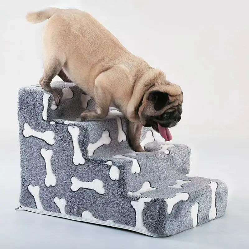 Ladder Dogs Pets Bone Shape Puppy Stairs Beside The Sofa Bed Ramp for Dogs Protecting Pet Joint Safety Stairs for Elderly Dogs