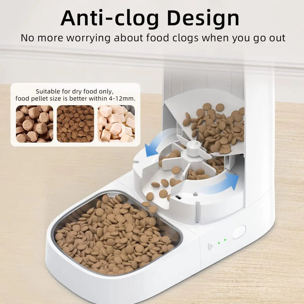 ROJECO Automatic Cat Feeder Pet Smart WiFi Cat Food Kibble Dispenser Remote Control