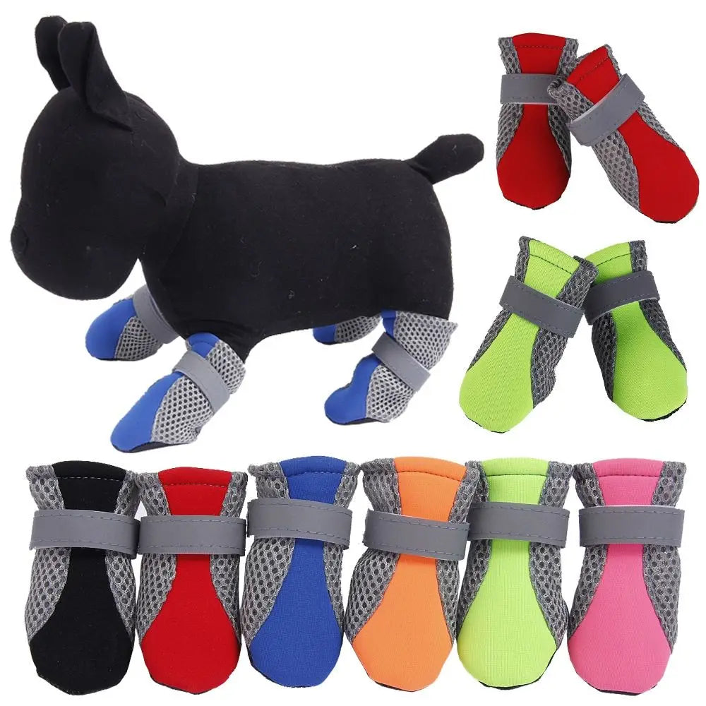 Safe Anti-slip with Reflective Stripe Hot Pavement Mesh for Poodle Yorkshire Pet Supplies Dog Shoes Pet Rain Boots Dog Boots