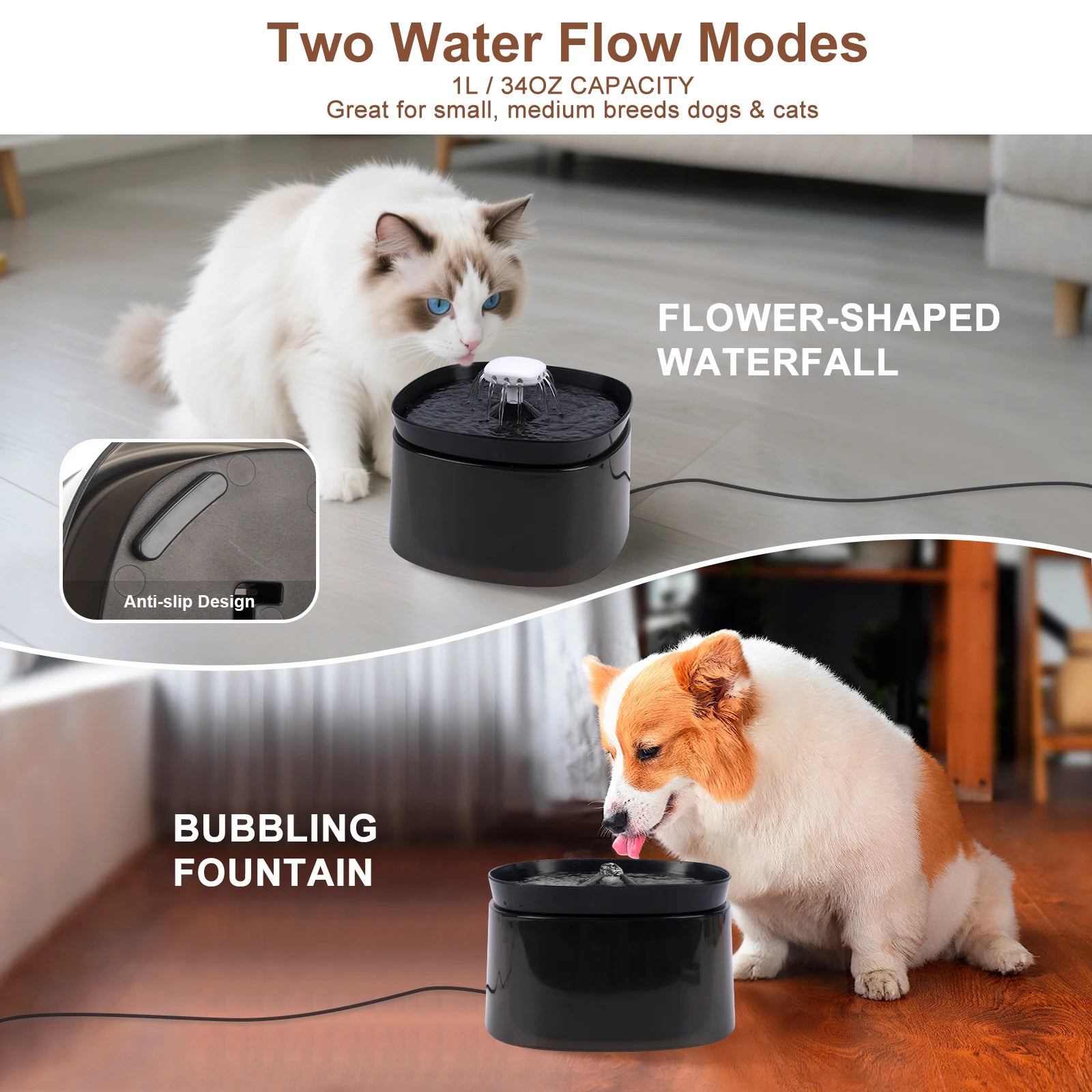 Low Decibel Pet Water Dispenser with Nozzle Cat Dog Automatic Water Dispenser Electric Recirculate Filtring Drinker Pet Supplies