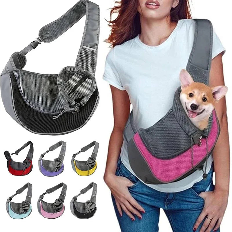 Pet Dog Portable Carrier Breathable Mesh Travel Safe Puppy Shoulder Bag with Adjustable Non-Slip Strap for Small Dogs Cats