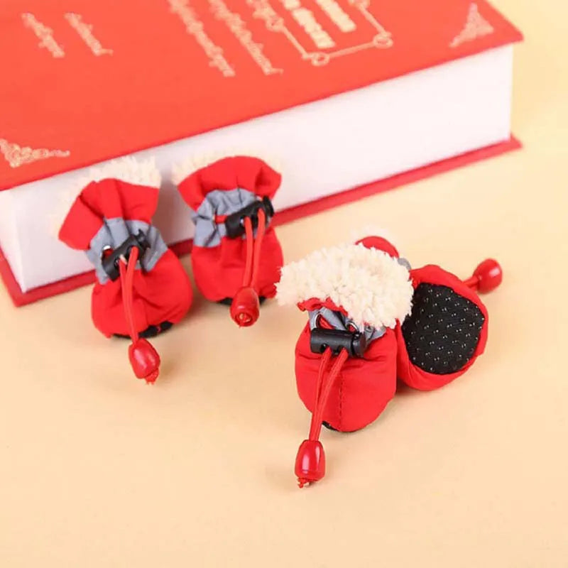 4 Pcs Waterproof Winter Pet Dog Shoes Anti-slip Rain Snow Boots Footwear Thick Warm For Small Cats Puppy Dogs Socks Booties New
