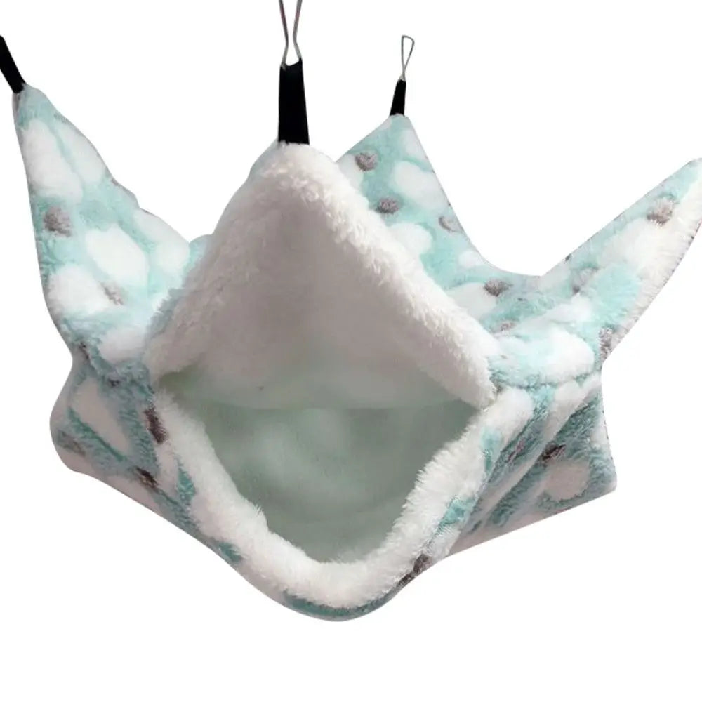 Small Animal Hammock Coral Fleece+Arctic Fleece Pet Hanging Hammock Hamster Ferret Rat Squirrel Cage Nest Warm Beds House Toys