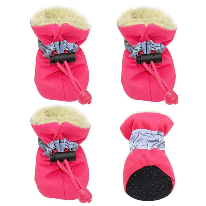 4 Pcs Waterproof Winter Pet Dog Shoes Anti-slip Rain Snow Boots Footwear Thick Warm For Small Cats Puppy Dogs Socks Booties New