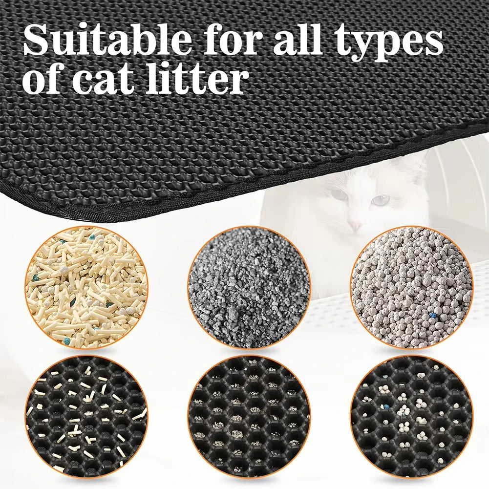 Pet Cat Litter Mat Waterproof Clean Pad for Cat Litter Box Durable and Easy to Clean Double Layer Cat Litter Trapping