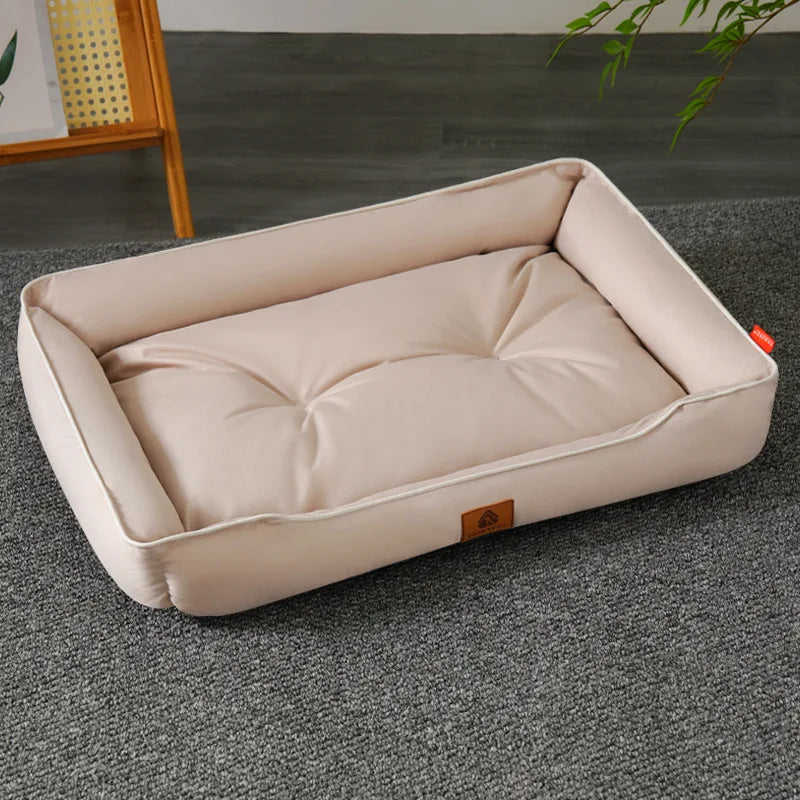 All-Season Square Dog Bed for Large Dog Mattress Bite-resistant Cat Bed Soft Thickened Dog Bed Waterproof Sofa Pet House