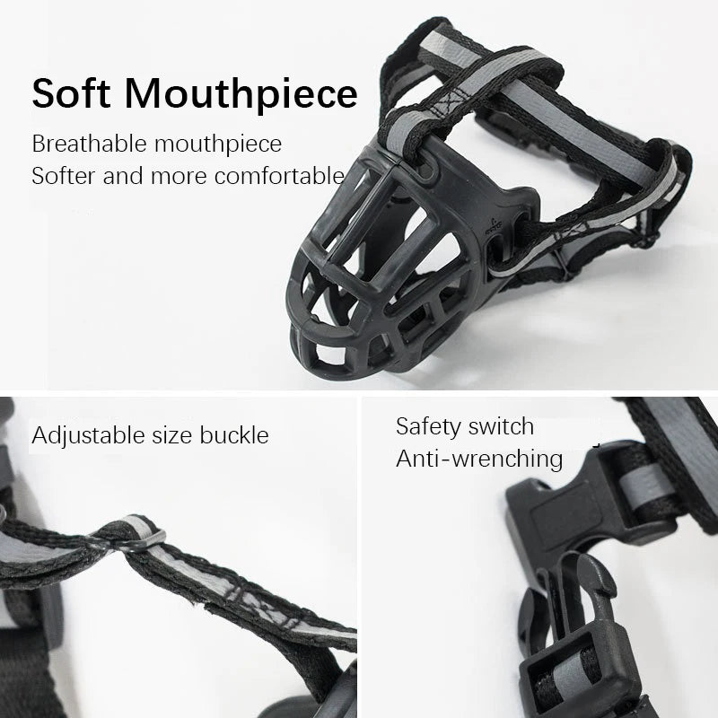 Dog Muzzle To Prevent Barking Biting Soft Comfortable Full Wrapped Medium Large Dog Bark Stopper Adjustable Size Pet Supplies