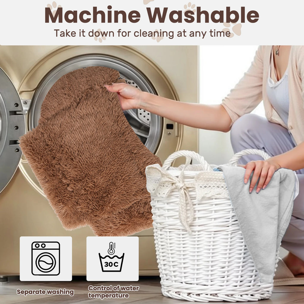 Large Cat Bed Sturdy Wooden Leg Raised Plush Cat Sofa Bed Kitten Bed for Indoor Cats - Soft Cat Couch