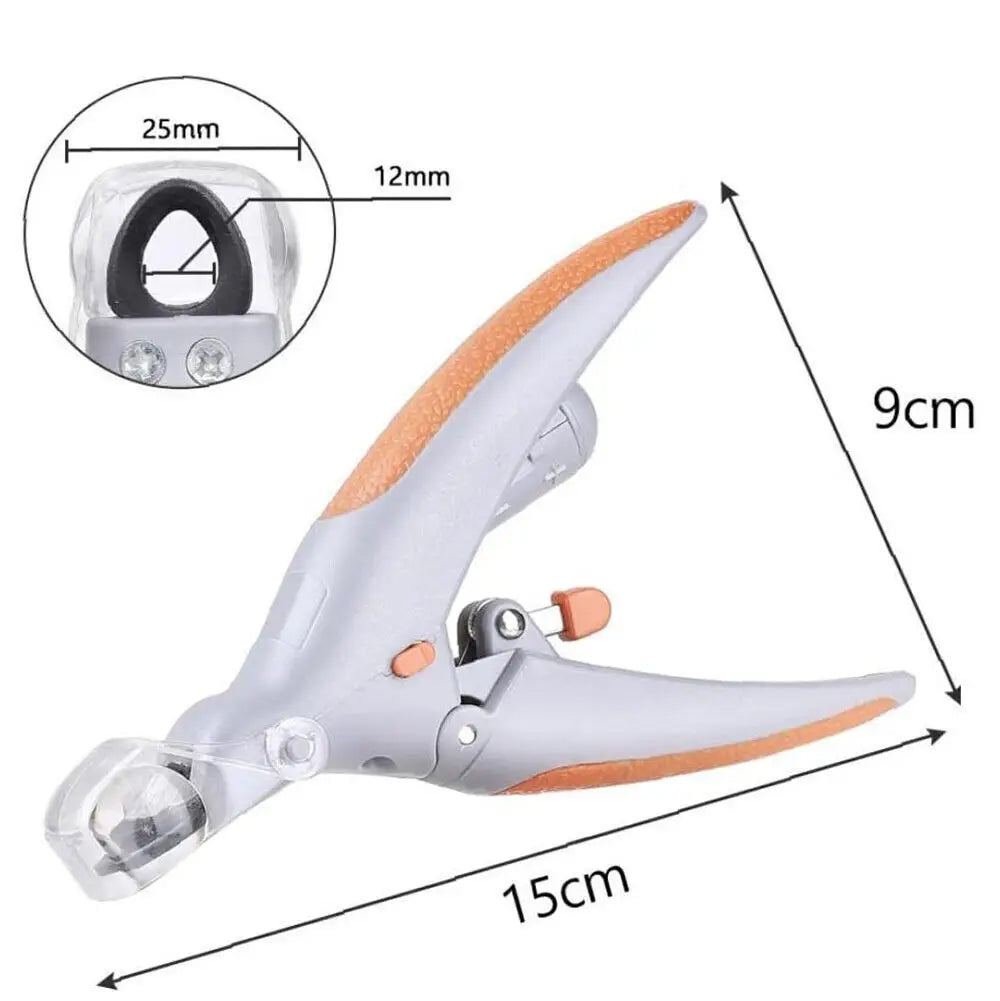 Nail Clippers With LED Light Dog Cat Claw Grinder Scissor Toe Cutter Trimmer