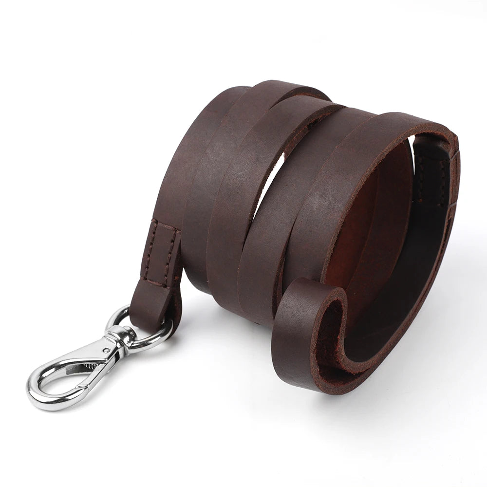 Durable Leather Dog Leash High quality dog leashes Outdoor Pet Leads Leashes for Medium Large Dogs