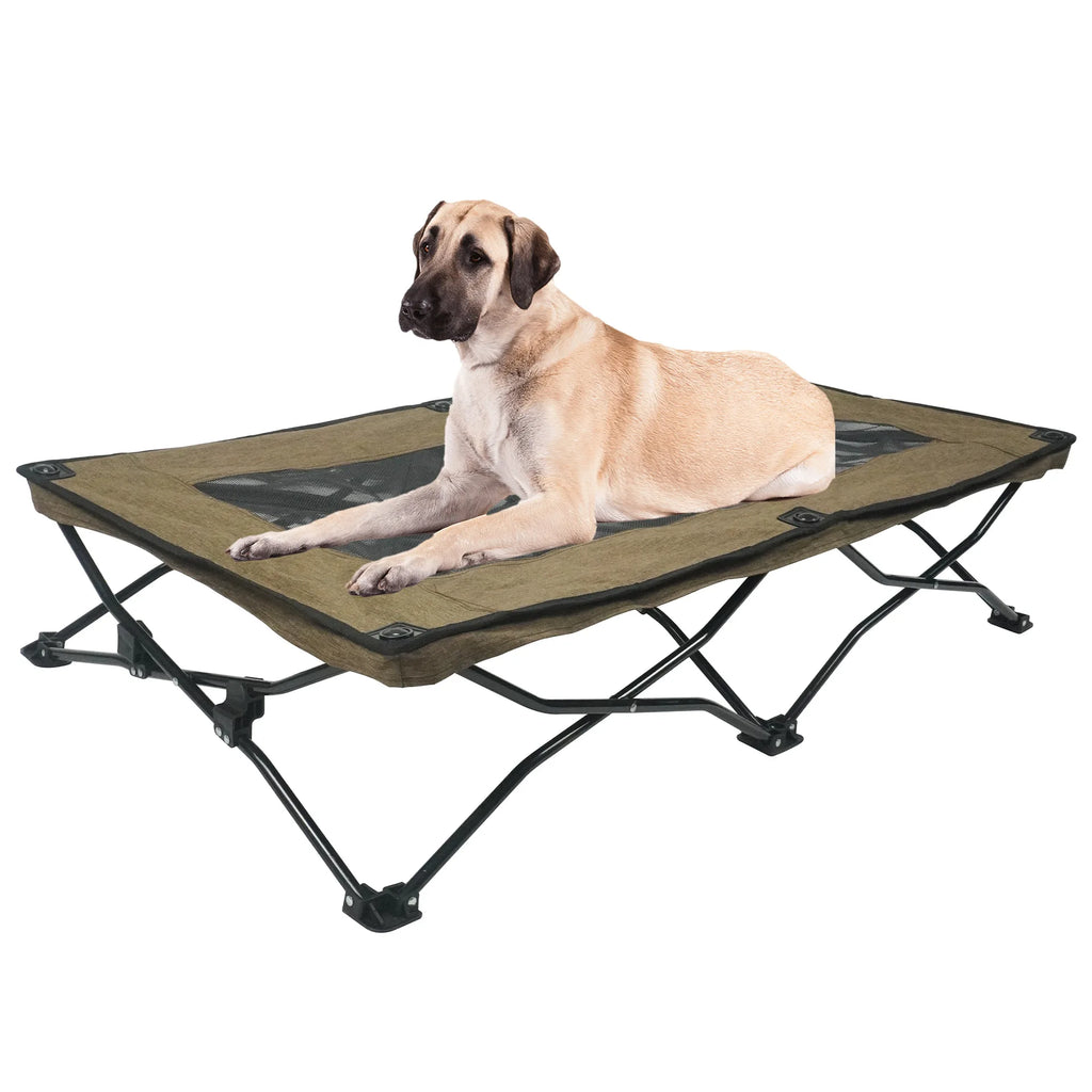Large folding dog bed, moisture-proof, double-layer fabric, four-season pet bed, indoor pet rest bed, camping bed