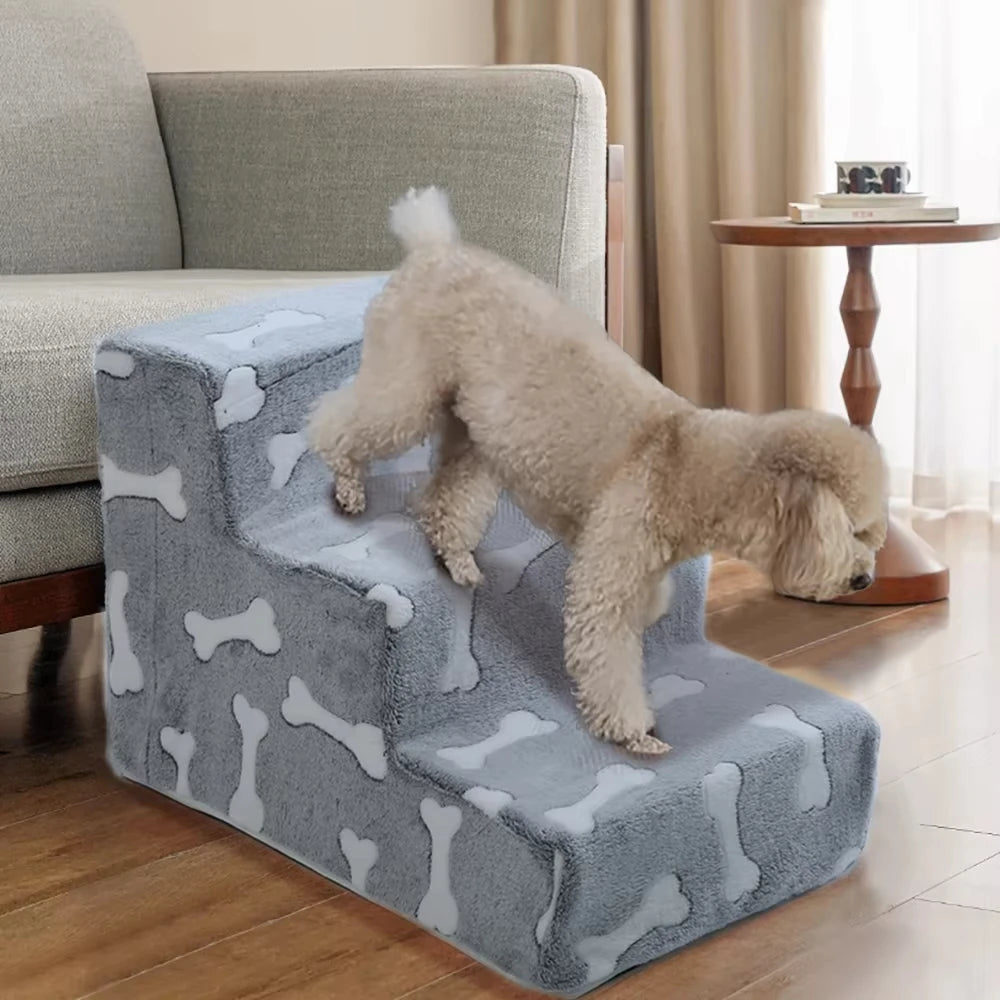 Ladder Dogs Pets Bone Shape Puppy Stairs Beside The Sofa Bed Ramp for Dogs Protecting Pet Joint Safety Stairs for Elderly Dogs