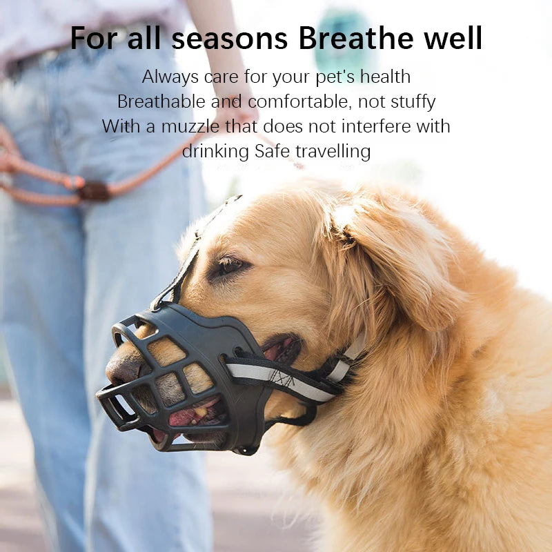 Dog Muzzle To Prevent Barking Biting Soft Comfortable Full Wrapped Medium Large Dog Bark Stopper Adjustable Size Pet Supplies