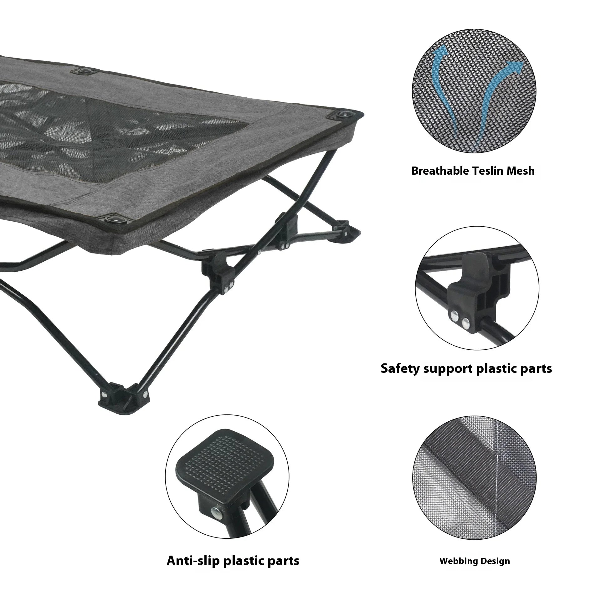 Large folding dog bed, moisture-proof, double-layer fabric, four-season pet bed, indoor pet rest bed, camping bed