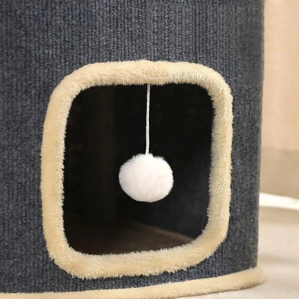 2-Layer Cat House Cat Cave for Indoor Cats Rectangular Cat House Hanging Toy Indoor