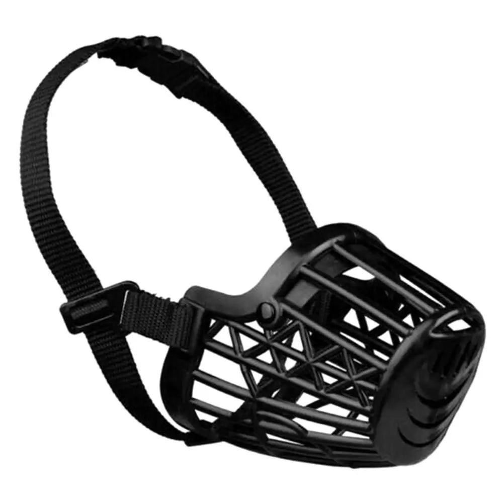 Soft Plastic and Leather Strong Dog Muzzle Basket Design Anti-biting Adjusting Straps Mask Dog Muzzle for Small Medium Large Dog