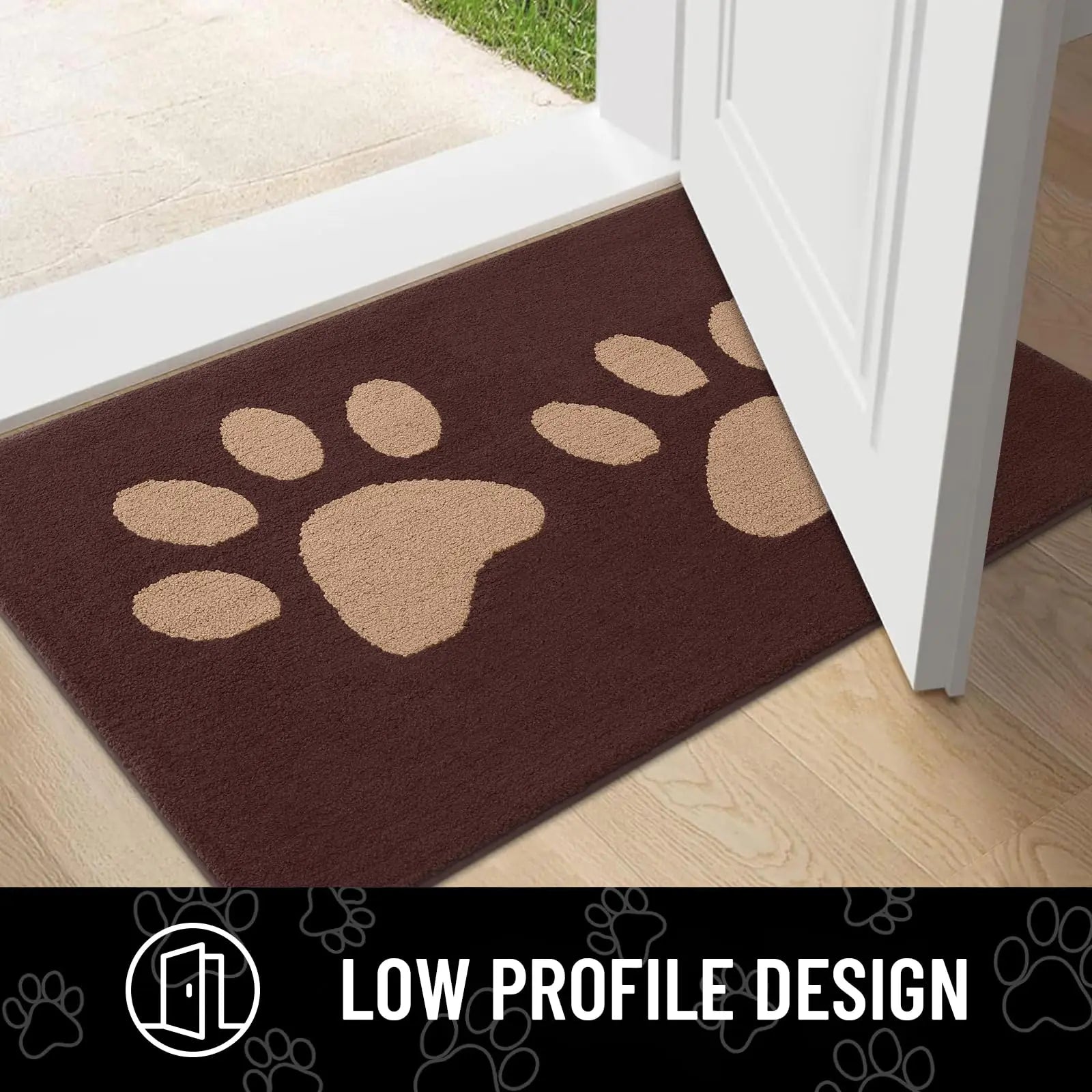Olanly Quick Dry Chenille Mud Mat For Dogs Dog Door Mat For Muddy Paws Absorbent Dirt Trapper Non-Slip INdoor Door Mat For Floor