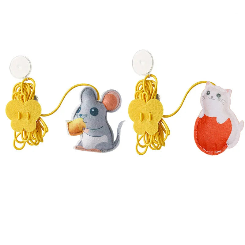 Pet Cat Toys Elasticity Retractable Hanging Door Type Interactive Toy For Kitten Mouse  Catnip Scratch Rope Toy Pet Supplies
