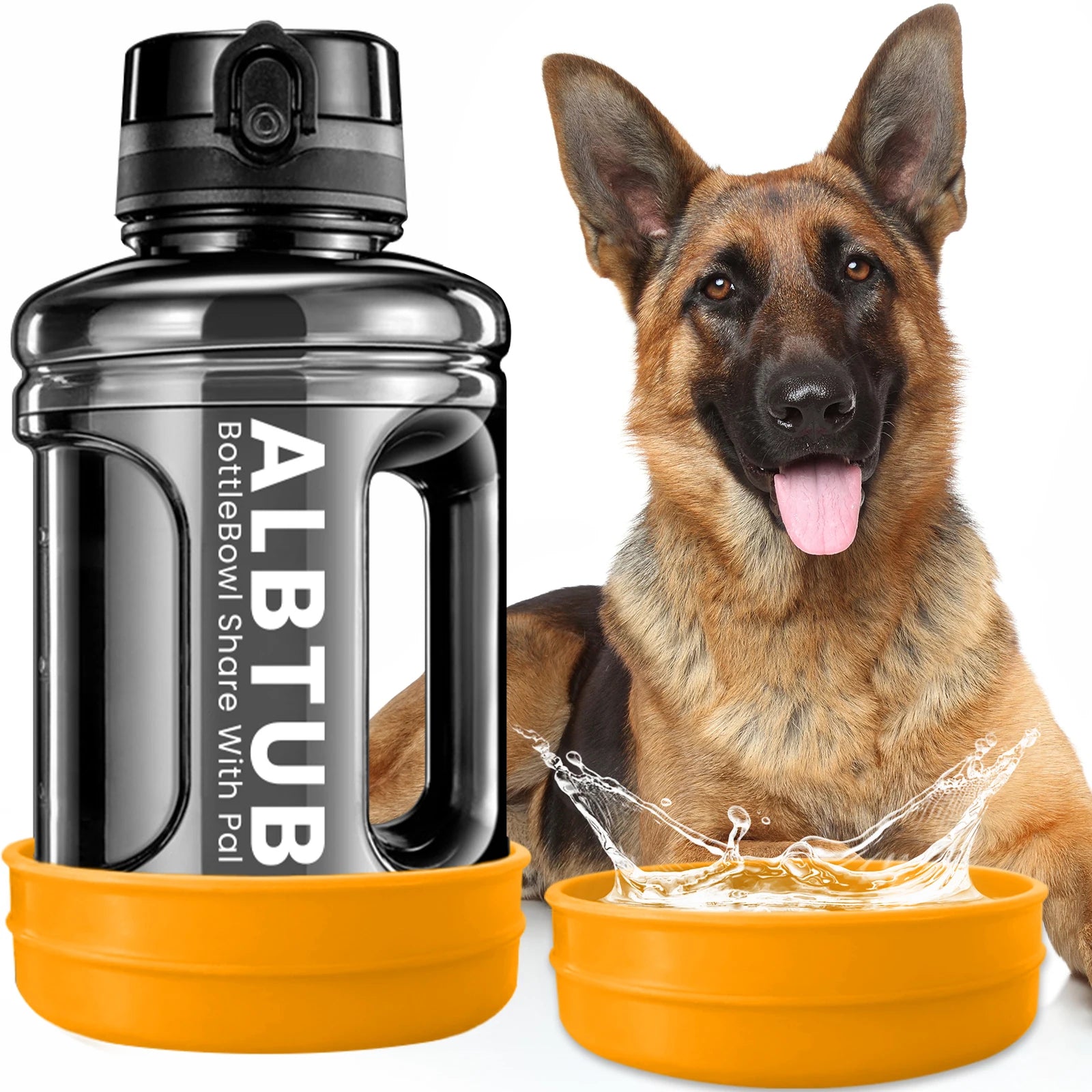 Dog Water Bottle Dispenser for Hunting 85OZ Hydration for You & Your Pup for Hiking Beach Camping Park Walking (Yellow)