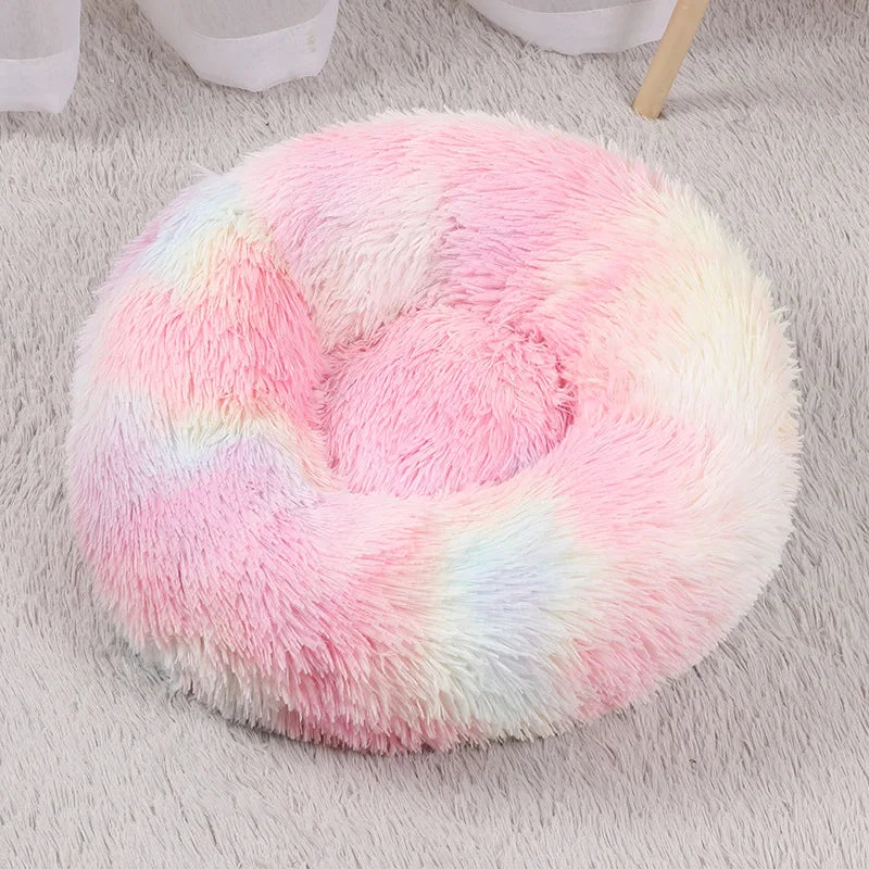 40/50/60cm Round Pet Bed for Large Dog Bed Super Soft Cat Bed Long Plush Dog House for Medium Dog House Winter Warm Sleeping