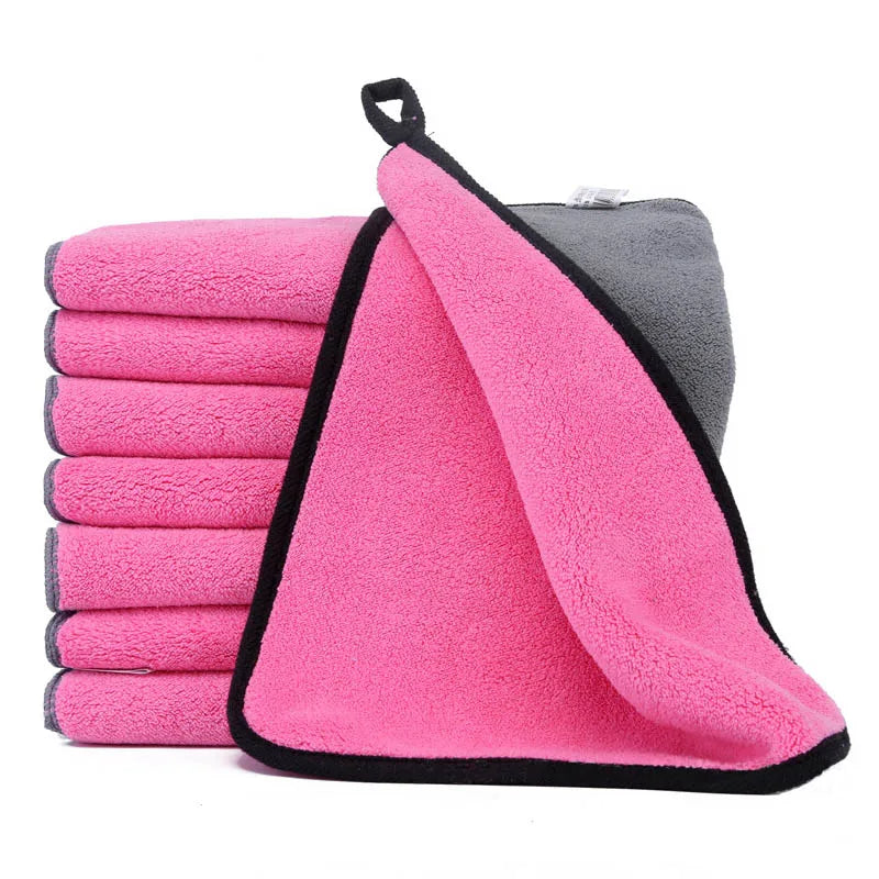 Soft Coral Fleece Pet Towel Puppy Cat Bath Absorbent Quick-Drying Bath Towels Thickened Double-Sided Cleaning Towel Pet Supplies