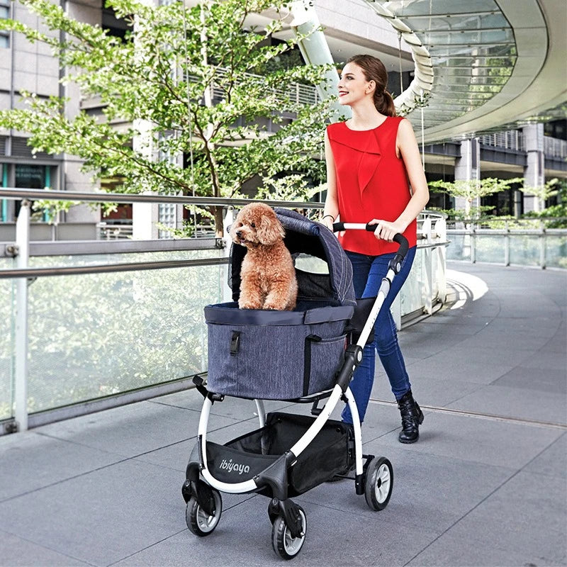 Pet Strollers Puppy Removable Folding Basket Small Dog Teddy Cat Supplies