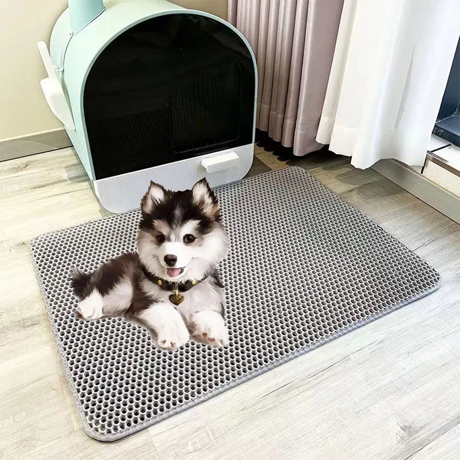 Pet Cat Litter Mat Waterproof Clean Pad for Cat Litter Box Durable and Easy to Clean Double Layer Cat Litter Trapping