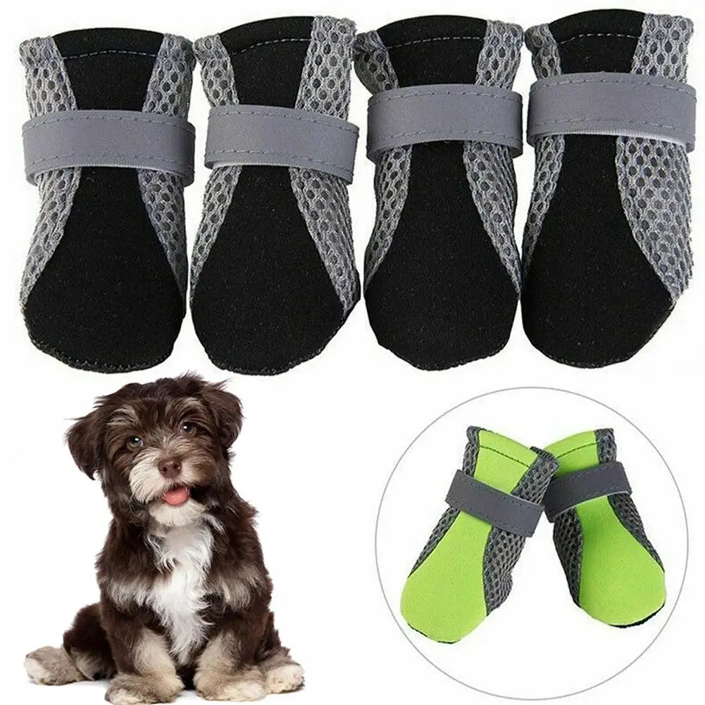 Safe Anti-slip with Reflective Stripe Hot Pavement Mesh for Poodle Yorkshire Pet Supplies Dog Shoes Pet Rain Boots Dog Boots