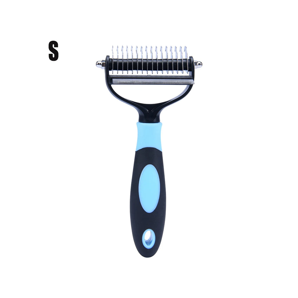 Professional Pet Deshedding Brush 2 Sided Dematting Dog Comb Cat Brush Rake Puppy Grooming Tools Undercoat Shedding Flying Hair