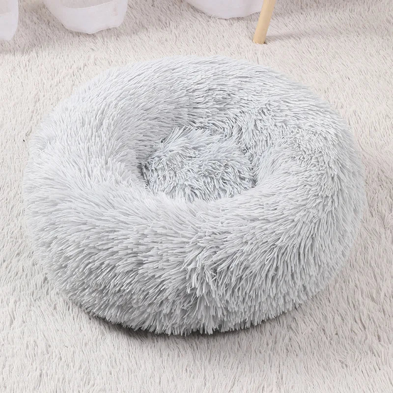 40/50/60cm Round Pet Bed for Large Dog Bed Super Soft Cat Bed Long Plush Dog House for Medium Dog House Winter Warm Sleeping