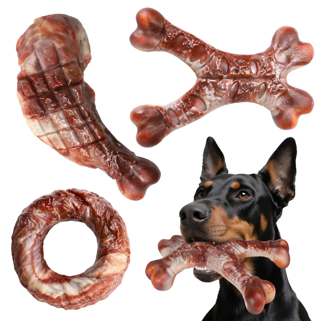 Long Lasting Beef Flavour Nylon Chew Toys Dog Molar Teeth Clean Stick Proof-Self-Entertaining Durable Interactive Boredom Relief