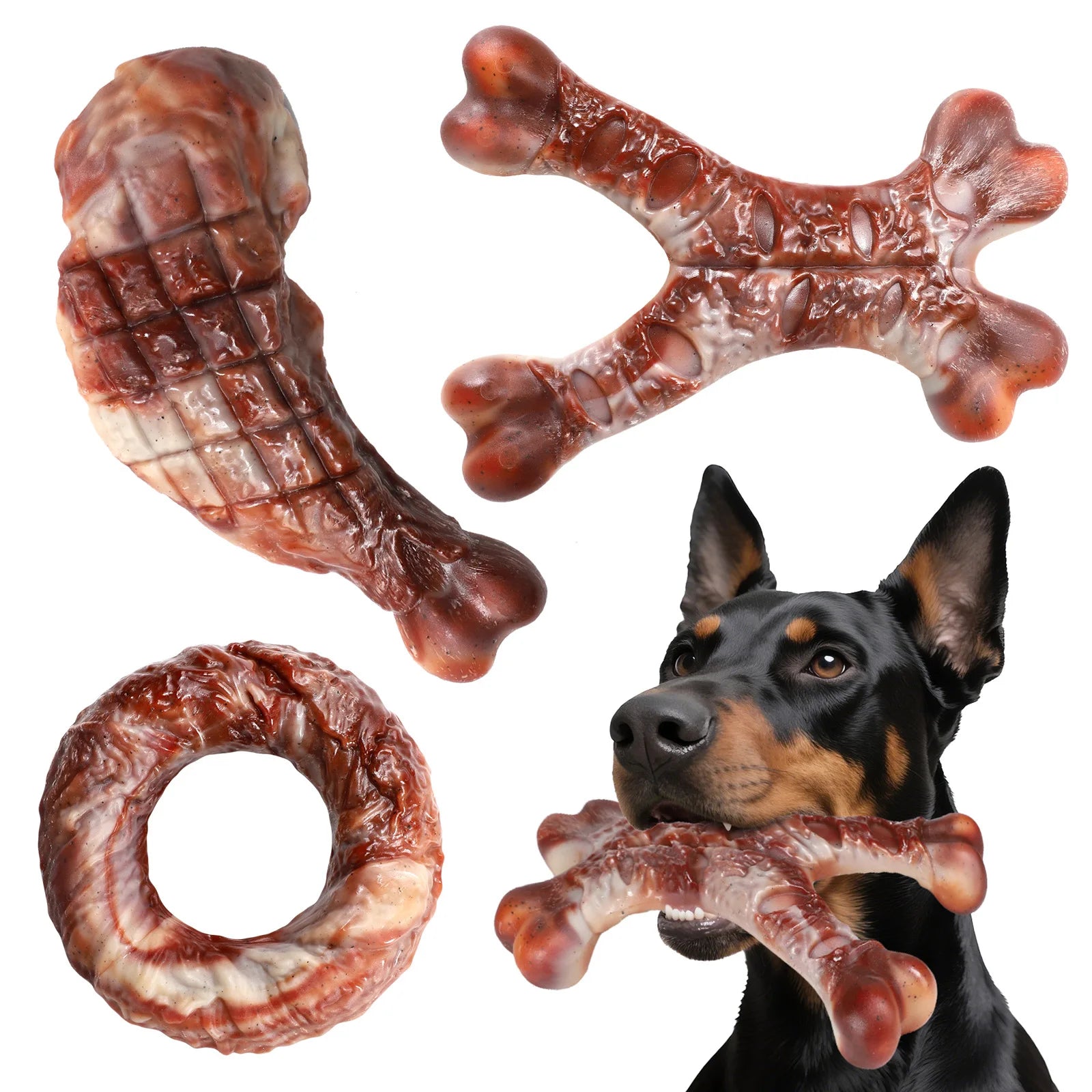Long Lasting Beef Flavour Nylon Chew Toys Dog Molar Teeth Clean Stick Proof-Self-Entertaining Durable Interactive Boredom Relief