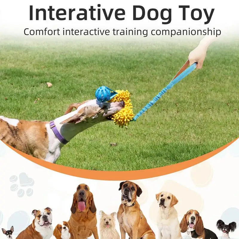 Interactive Pet Tug-of-war Elastic Pull Rope Ball Teething Toys Dog Teething Chew Toys Rope Wear-resistant