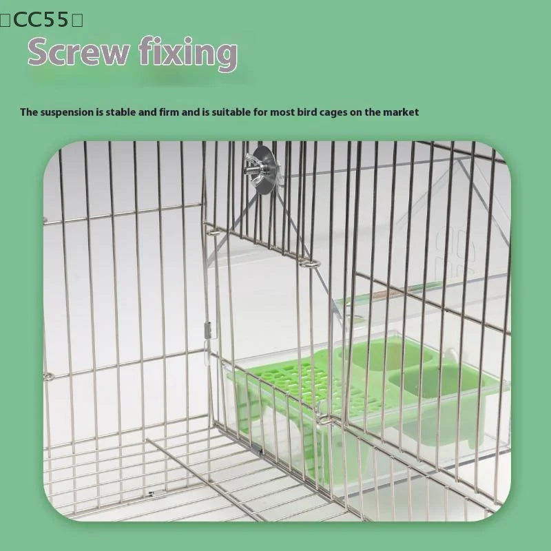 Hanging Parrot Feeder Prevent Scattering Bird Feeding Bowl Multifunction Bird Bath Parakeets Bathtub Bird Cage Accessories