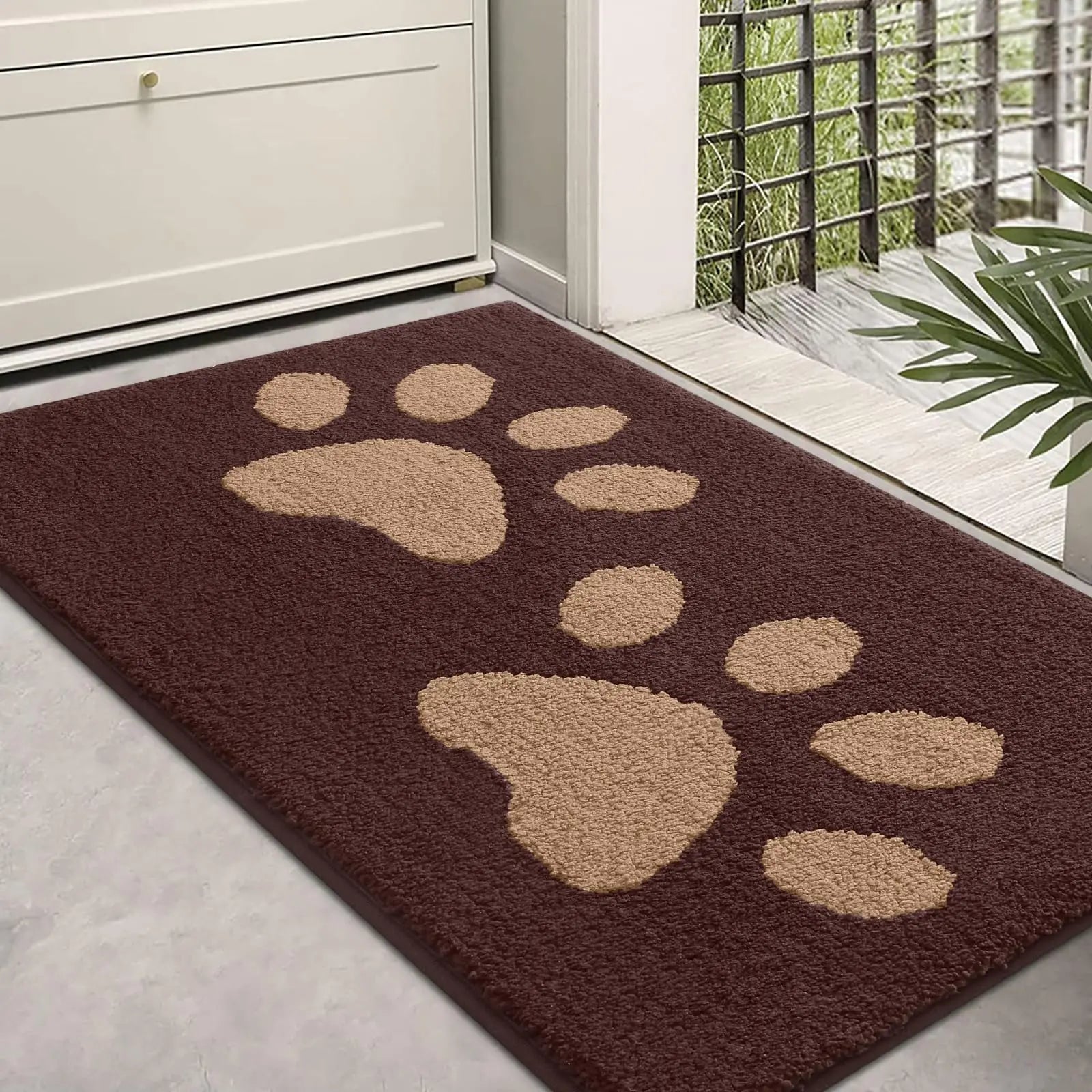 Olanly Quick Dry Chenille Mud Mat For Dogs Dog Door Mat For Muddy Paws Absorbent Dirt Trapper Non-Slip INdoor Door Mat For Floor