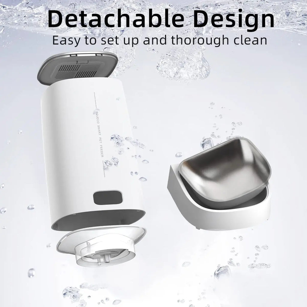 ROJECO Automatic Cat Feeder Pet Smart WiFi Cat Food Kibble Dispenser Remote Control