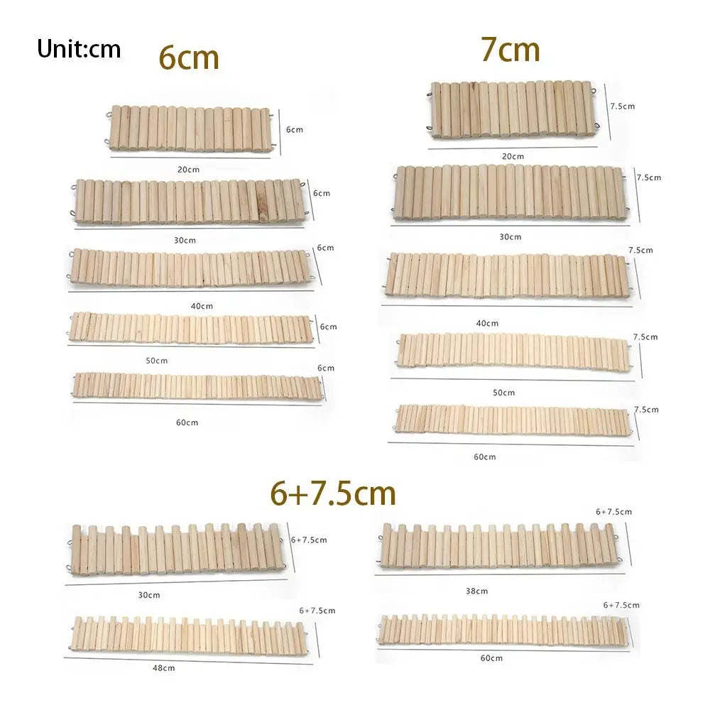 Bendable Hamster Climbing Ladder Wooden Multifunctional Hamster Habitat Toy Cage Decoration Easy To Install