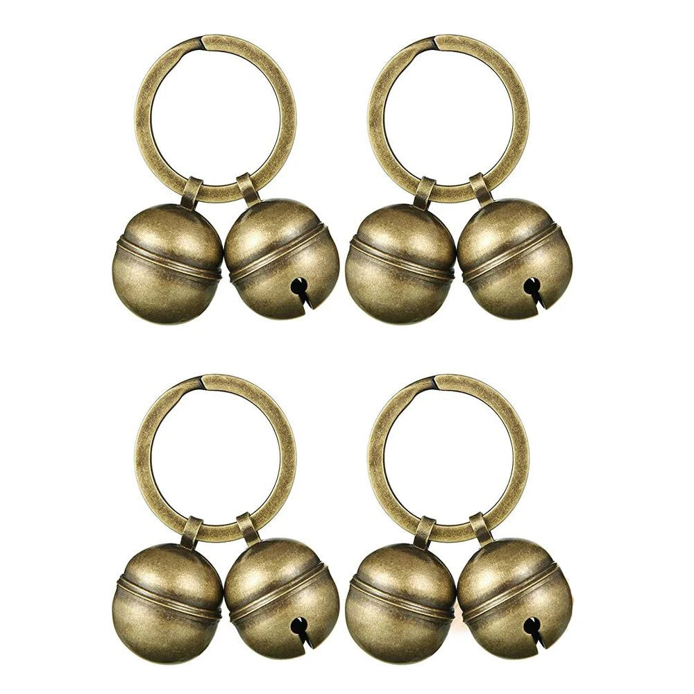 Cat Dog Collar Bells Brass Bells For Collar Dog Charm Bells Pet Pendant with Key Rings For Collars Necklace Pet Accessories